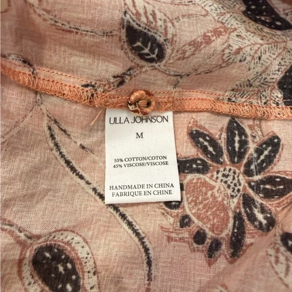 Ulla Johnson Women’s Biarrizt Tunic Floral Peach Mini dress Size M. - Picture 9 of 11